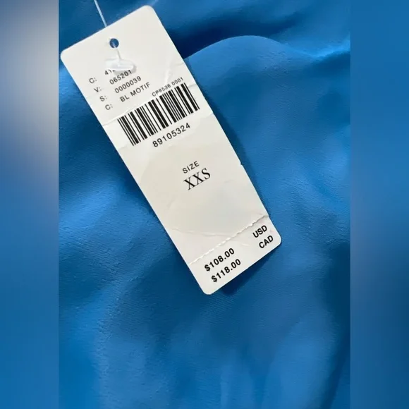 NWT The tilda maxi slip skirt Anthropologie two toned color block navy blue XXS - Picture 3 of 9